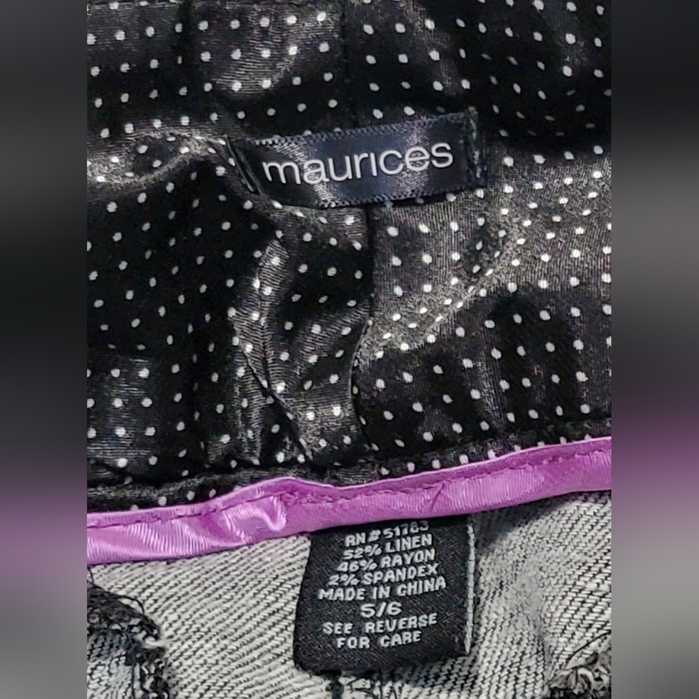Maurices Linen Wide leg Dress pants. Dark grey, Satiny Belt. Size 5/6 NWOT - Picture 8 of 8